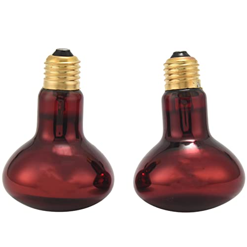 Asyduey 100W 2 Pack Infrarot WäRme Lampe GlüHbirne Rot Licht GlüHbirne für Eidechsen Bartagamen ChamäLeons Schlangen Reptilien & Amphibien 220V von Asyduey