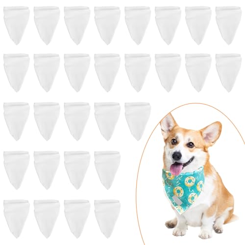 Asyduey 30 StüCk Sublimation Haustier Bandana WäRme üBertragung Waschbar Mach Es Selbst Dreieck Hunde Schal LäTzchen Kopf Tuch für Hunde Welpen Katzen von Asyduey