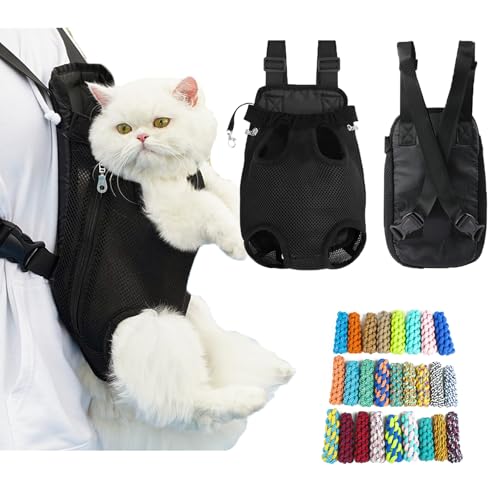 Katzenrucksack,Tragerucksack,für Katzen und Kleine Hunde,Hunderucksack bis 10kg,Atmungsaktive und Faltbare Haustier Rucksack mit Transparentes Reißverschluss von Aszaui