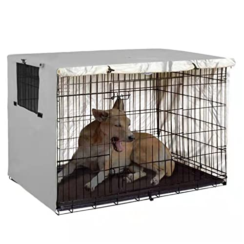 Hundekäfigabdeckung,Hundekaefig Abdeckung Hundebox Abdeckung Abdeckung Für Hundehütten Staub- Und Regenschutzhülle Für Den Innen- Und Außenbereich (L (109 * 74 * 76cm),Grau) von Atack-B