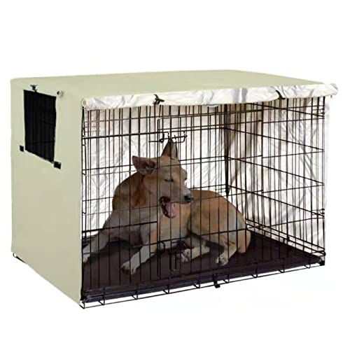 Hundekäfigabdeckung,Hundekaefig Abdeckung Hundebox Abdeckung Abdeckung Für Hundehütten Staub- Und Regenschutzhülle Für Den Innen- Und Außenbereich (S (79 * 50.8 * 53cm),Beige) von Atack-B