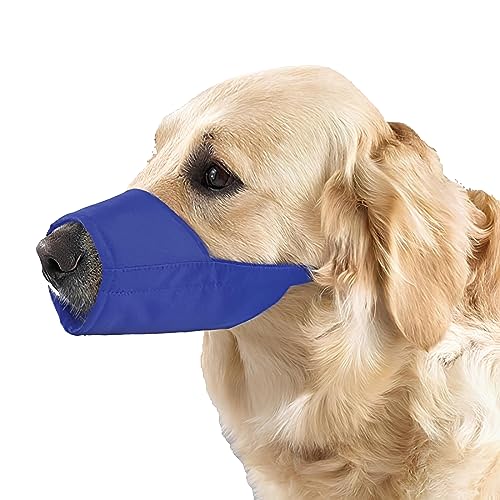 Maulkorb für Hunde, weiches Nylon-Druck, Air-Mesh, atmungsaktiv, verstellbares Schlaufenmuster, Maulkörbe für kleine, mittelgroße und große Hunde, Bellen und Kauen (blau, mittel) von Ateliepets