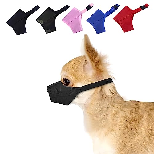 Maulkorb für Hunde, weiches Nylon-Druck, Air-Mesh, atmungsaktiv, verstellbares Schlaufenmuster, Maulkörbe für kleine, mittelgroße und große Hunde, Bellen und Kauen (schwarz, XS) von Ateliepets