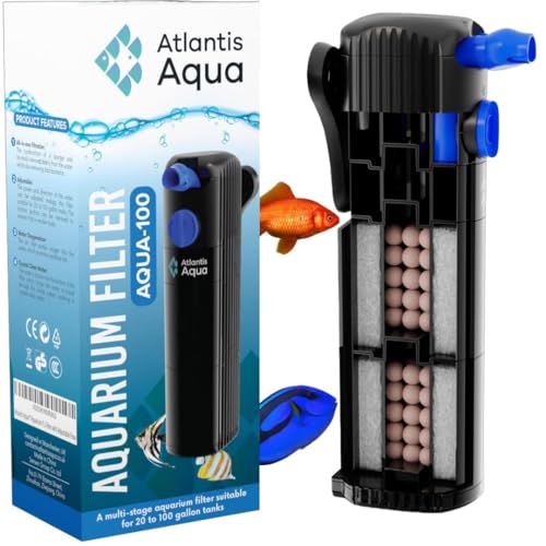 Aquariumfilter mit einem Fassungsvermögen von bis zu 100 Litern, leiser Aquariumfilter, kristallklares Wasser und gesündere Fische, tauchfähiger Aquariumfilter, Filter für Aquarien, 50 Gallonen von Atlantis Aqua