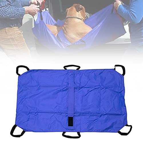 60KG Tragbare Tiertrage Faltbar Haustiertrage Haustiertransportbahre Anti Biss Foldable Haustier Hund Tiertrage Trage Mit 6 Griffe Nylon (Blau) von Atnhyruhd