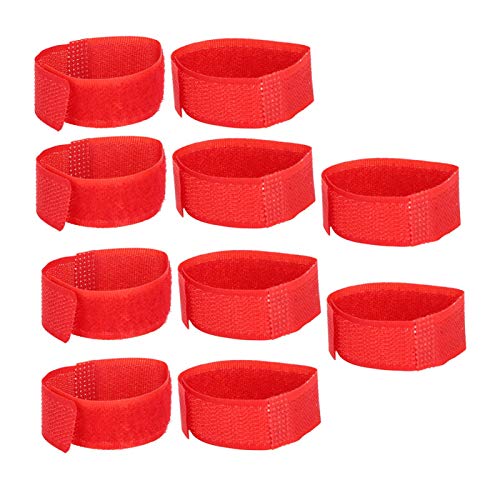 10pcs Hühner Halsband, Anti Haken Noise Halsband Anti Crow Hahn Kragen No Crow Noise Halsgürtel für Hähne Hahn Klett Nylon[Roter normaler Stil] Leinen von Atyhao