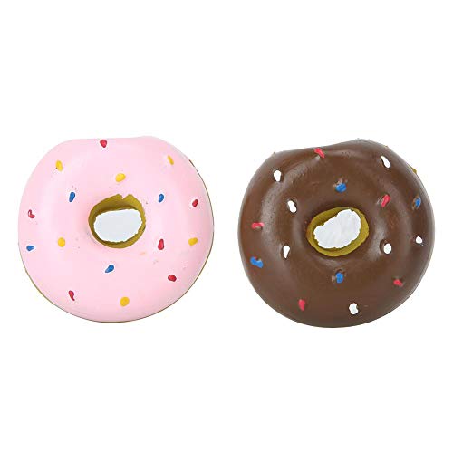 Hundekauspielzeug, 2PCS Latex Pet Donut Shape Sounding Kauspielzeug Zähne Reinigungsschutz Kauen Beißen Interaktives Trainingsspielzeug für HundeQuietschspielzeug von Atyhao