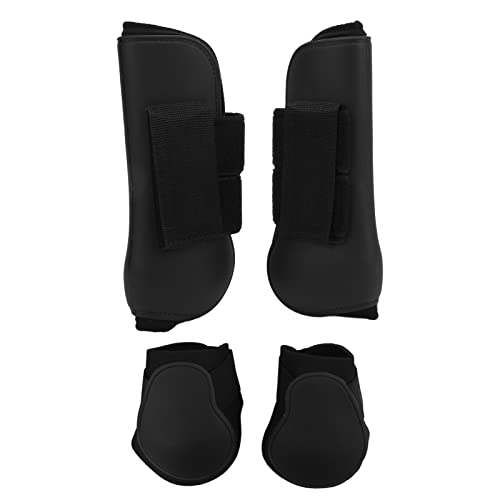 Atyhao 4Pcs Horse Boots Set, Verstellbare Pferdebeinstützstiefel Vorne und Hinten Dämpfungspolster für Springreiten Reitausrüstung von Atyhao