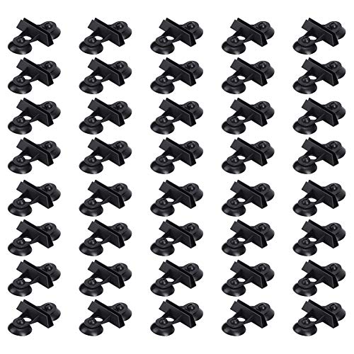 Aquarium Teiler, 40PCS PVC Sauger Clip Sheet Halter Saugnapf Aquarium Aquarium Saugnapf Trennbrett Teiler Stützclip(Schwarz) von Atyhao