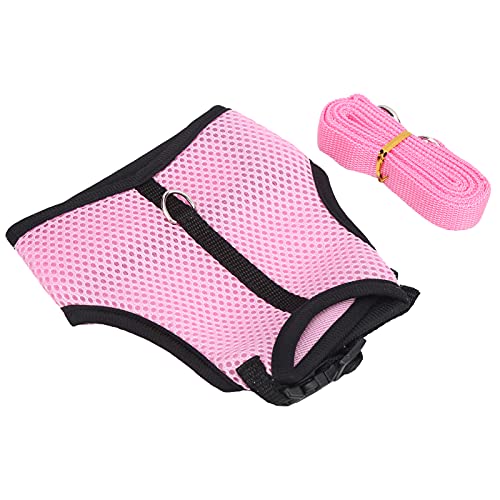 Hamster Brustgurt, Rosa Kleintier Mesh Traction Harness Atmungsaktive Traction Weste Kleintierleine Seil Walking Heimtierbedarf für Chinchilla Kaninchen Hamster[L] Halsbänder von Atyhao