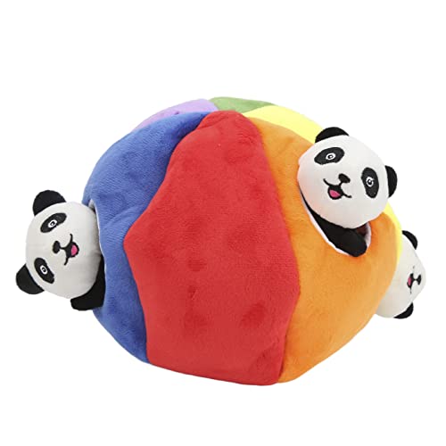 Atyhao Hide and Seek Plüsch-Hundespielzeug, Bunte Plüschkugel Gefüllte Panda-Tier-Set Interaktives Quietsche-Hundespielzeug für WelpenhundeQuietschspielzeug von Atyhao