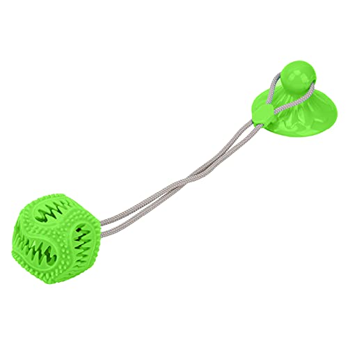 Atyhao Hunde kauen Spielzeug Ball, Leaker Sucker Gummi Bissfester Ball Food Feeder Zahnreinigung Ball Übungsspiel mit Seil für Hunde Welpen Katzen[Grün] Basketball von Atyhao