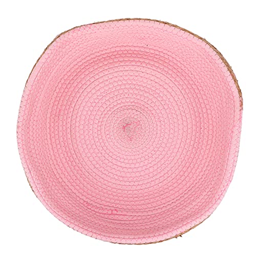 Atyhao Katzen Bett Korb, Rund Gewebter Korb Katzenkratz Bett Katzenseilbett für Katzen Kätzchen Welpen Kaninchen[Rosa] Kratzmatten von Atyhao