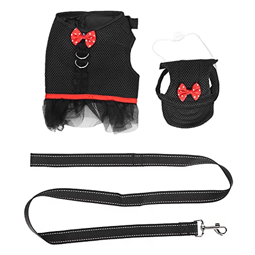 Mini Schwein Harness Leine, Haustier Schwein Westenkleid mit Leine und Mütze Fluchtbeweis Haustier Gehen Gurtband (Mesh)[Schwarz S.] Halsbänder von Atyhao