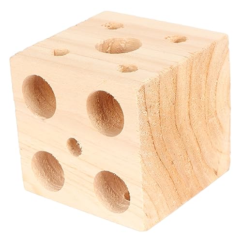 Papageien-Futtersuchspielzeug aus Holz, Ungiftiges Vogelblock-Kauspielzeug, Stabile Struktur, Sicherer Multifunktionaler Biss für Sittiche (9cm) von Atyhao