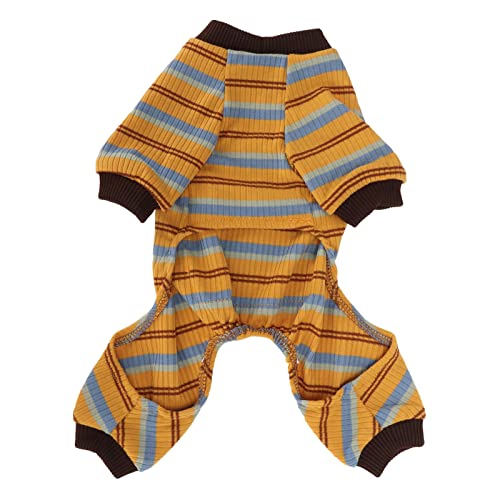 Atyhao Welpen-Overall-Nachtwäsche, Gestreifter Pullover-Design, Hundepyjama, Handwäsche, Warm, mit Tasche Zum Gehen (L) von Atyhao