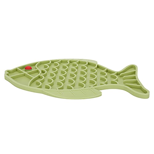 Hund Lecken Matte, Fischform Langsamer Feeder Matte Kein Ersticken Langsamer Feeder Licking Pad Langsamer Feeder Hunde napf[Grün] Näpfe von Atyhao