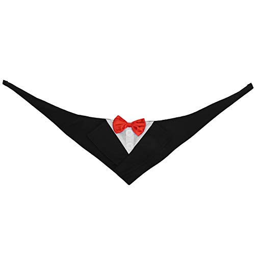 Hunde Anzug Fliege, Haustier Hunde Anzug Verstellbarer Hunde Fliege Kragen Hunde Halsband Bandana Set Fliege Shirt für Formelle Hochzeit Feier für Große und Mittel große Hunde[rot von Atyhao