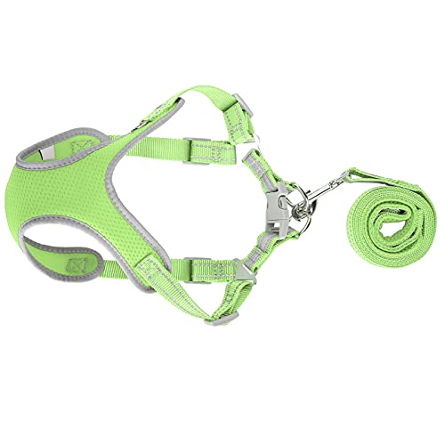 Hunde Geschirr, Verstellbares Hunde Geschirr für Hunde mit Leine Pet Escape Proof Reflective Walking Vest Strap Verstellbares Hunde Geschirr Weich Gepolsterter Brust Geschirr für Haustiere[Grün von Atyhao