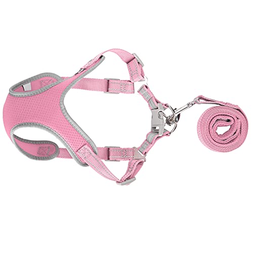 Hunde Geschirr, Verstellbares Hunde Geschirr für Hunde mit Leine Pet Escape Proof Reflective Walking Vest Strap Verstellbares Hunde Geschirr Weich Gepolsterter Brust Geschirr für Haustiere[Pink von Atyhao