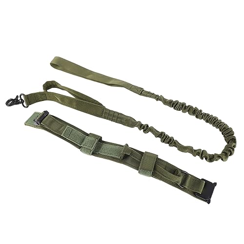 Hundehalsband-Leine-Set, Verstellbare Haustier-Militärhalsband-Leine, OD-Grün, Sicher, Modisch, für Mittelgroße Hunde (M) von Atyhao