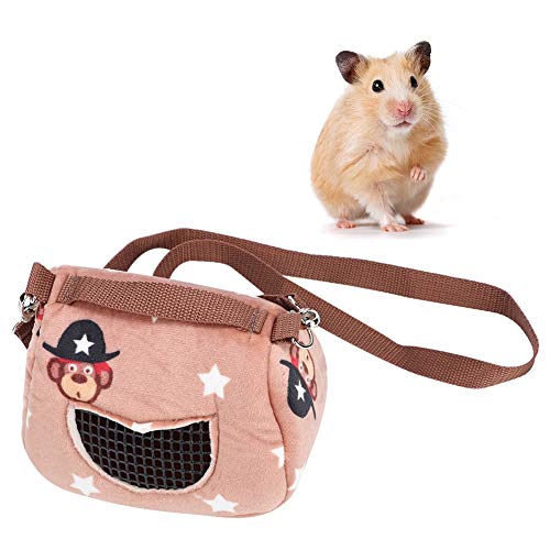 Tragetasche für Haustiere, tragbare atmungsaktive ausgehende Hamster-Tasche Kaffee-Flanell tragbare tragbare atmungsaktive ausgehende Haustier-Hamster-Tragetasche für kleine Haustiere Guinea(S) von Atyhao