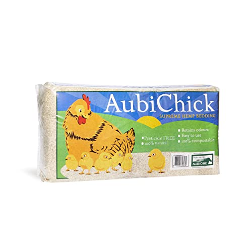 AubiChick Jumbo-Hanfstreu für Hühner, ultraweich, hochwertig, natürlich angebaut, keine Chemikalien, bessere Saugfähigkeit im Vergleich zu Espen- und Kiefernspänen, Vögel, Geflügel, Hühnerstallzubehör von Aubiose