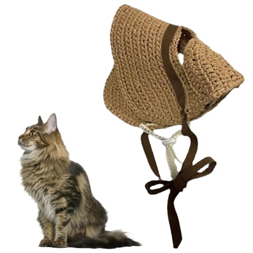 Aufquwk Hunde-Sombrero-Hut,Hunde-Strohhut, Katzen-Sonnenhut, Hunde-Sommerhut, Hunde-Sonnenhut, Katzen-Sombrero für Katzenliebhaber, kleine Hunde, Welpen, Sommer von Aufquwk