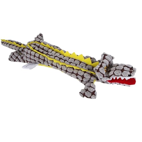 Aufquwk Kauspielzeug für Hunde mit Plüschgeräusch, Quietschspielzeug für Hunde, interaktives Spielzeug - Unzerstörbares Robustes Krokodilspielzeug - Weiches, interaktives, quietschendes Krokodil für von Aufquwk