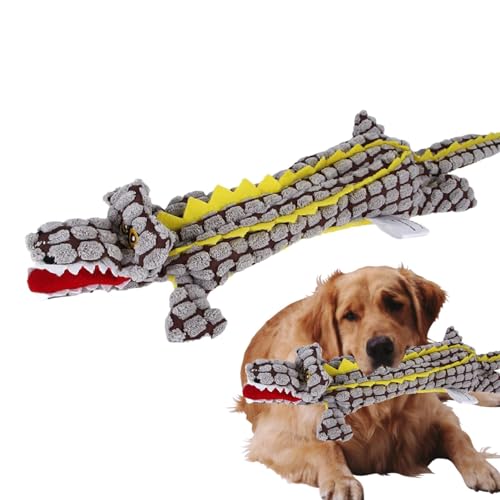 Aufquwk Quietschspielzeug für Haustiere, Quietschspielzeug für Hunde - Haustiere lindern Langeweile mit quietschendem Krokodil,Weiches, interaktives, quietschendes Krokodil für Aggressive Kauer, von Aufquwk