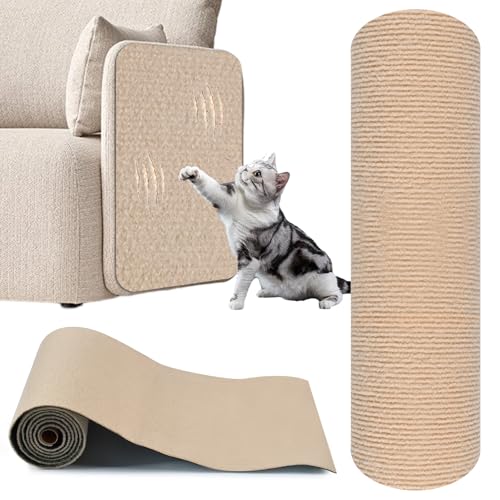 Kratzmatte Katze Selbstklebend,Kratzschutz Sofa Katze,200cmx40cm Kratzbretter Katze,DIY Kratzmatte Katze,Kratzschutz Katze Katzenfür,für Katze Bäume, Katze Wand Möbel, Kratzbäume, und Couch Schutz von Auirshiky