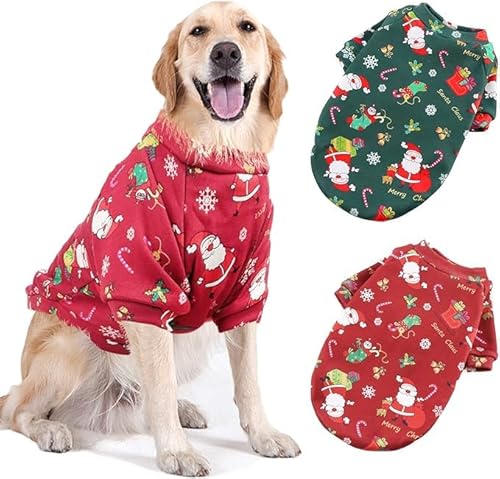 2 Stück Weihnachtspullover Hunde,Weihnachtsmann Haustier Pullover,Hunde Weihnachten Kleidung,Dog Sweater Weihnachten,Hundepullover Weihnachten,Weihnachten Hund Pullover,Weihnachten Haustierkostüme von Auirshiky