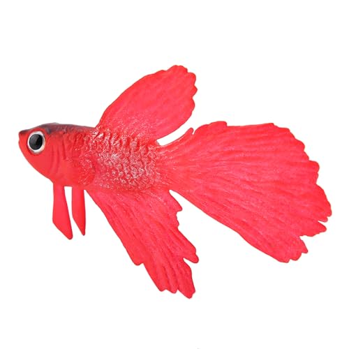 Aumotop Aquarium-Dekoration, Lustiges Synthetisches Kleines Aquarium-Ornament für Unterwasser-Enthusiasten (Nr. 1 Roter Kampffisch) von Aumotop