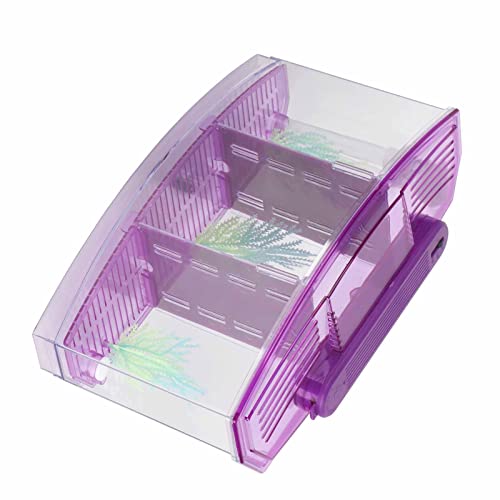 Aumotop Aquarium-LED-Acryl-Zucht-Isolationsbox für Kleine Fische mit Farblich Einstellbaren LEDs und Kunstrasen [Mini-Aquarium] (Violett) von Aumotop