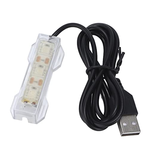 Aumotop Aquarium-Licht, USB-Aufladung, Kunststoff-Aquarium, LED-Licht, Beleuchtung, Pflanzen, Lustiger Schreibtisch, Zierfisch-Aquarium, Bunt, Dekorativer Effekt, Geeignet für Kleine von Aumotop