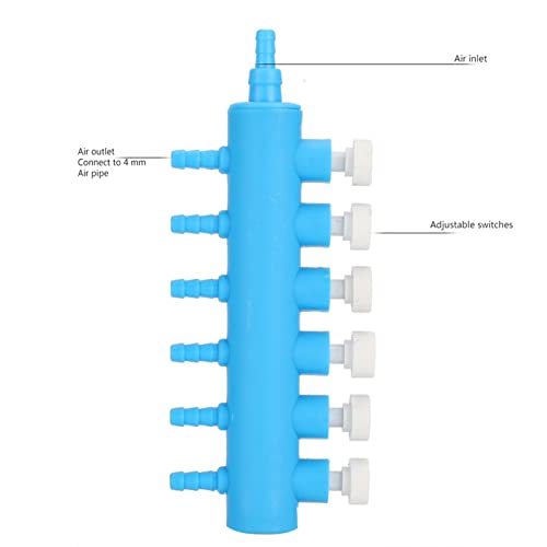 Aumotop Aquarium-Luftverteiler, Sauerstoffpumpen-Adapter, 2 Stück, Aquarium-Luftrohr-Verteiler, Zubehör, Blau, Weiß, für Aquarium (Eins Komma sechs) von Aumotop