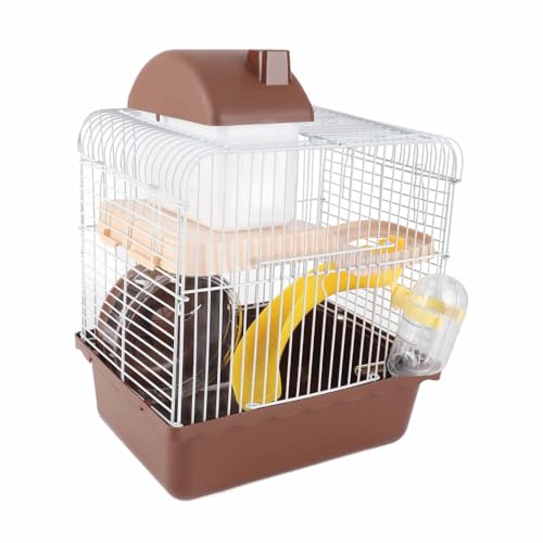 Aumotop Großer, 2-stufiger Hamsterkäfig mit Hohem Chassis-Design, Hamster-Habitatkäfig, Haustier- und Nagetierheim (Kaffee) von Aumotop