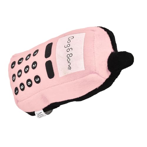 Aumotop Plüsch-Handy-Beißring für Hunde und Katzen, Interaktives Kauspielzeug mit Geräusch, für Spaß zu Hause, Rot, Blau, Rosa, 1 Packung (Rosa) von Aumotop