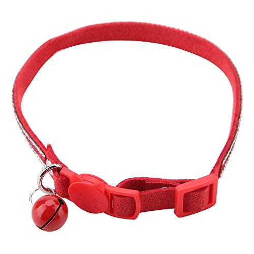 Aumotop Robustes, Glänzendes, Weiches Haustierhalsband mit Glöckchen für Katzen, Hunde, Kaninchen, Cartoon, Rosa, Rot, Schwarz, XS, S (XS) von Aumotop