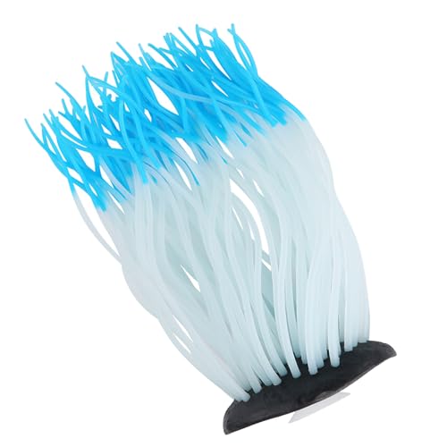 Aumotop Simulation Künstliche Silikon Seeanemone Koralle Aquarium Aquarium Dekor Schönheit Leuchtende Nacht Geeignet Süßwasser Lila 16 cm (Blau) von Aumotop