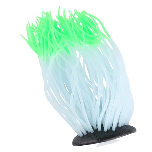 Aumotop Simulation Künstliche Silikon Seeanemone Koralle Aquarium Aquarium Dekor Schönheit Leuchtende Nacht Geeignet Süßwasser Lila 16 cm (Grün) von Aumotop