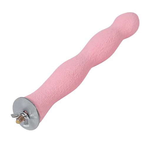 Aumotop Vogelklaue und Schnabelschleifstange, Stehender Stock, Käfig, Papageienspielzeug, Schrubbstation, Stange für Vögel, Rosa (Großer Lotuswurzelstab) von Aumotop