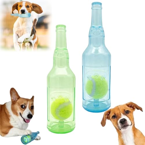 Aumude Crunchnplay Flaschenspielzeug, Zentric Shop Flaschenspielzeug für Hunde, Flaschen-Kauspielzeug für Hunde, Wasserflaschenspielzeug für Hunde, Kunststoff-Flaschenspielzeug für Hunde, von Aumude