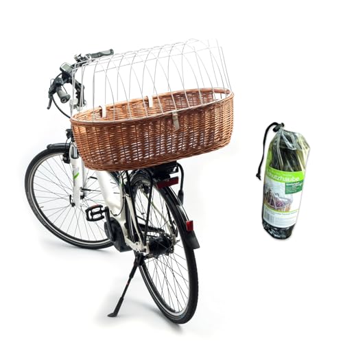 Aumüller Fahrrad-Transportkorb für Hunde, L: 72 cm + Schutzhaube - Gepäckträgermontage von Aumüller