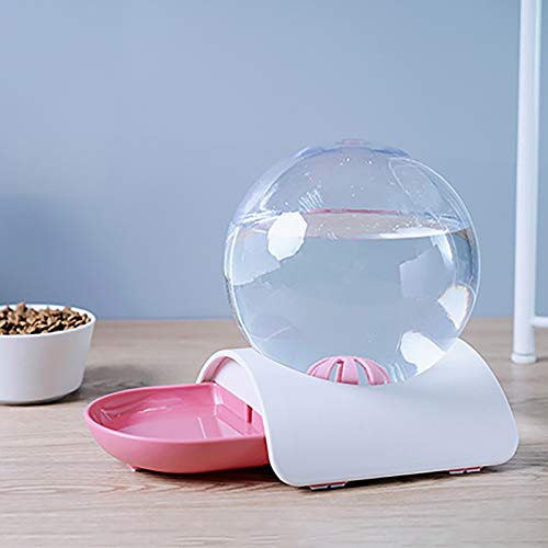 Aunye Automatischer Wasserspender für Haustiere - Katzen/Hunde Trinkbrunnen Automatische Zirkulierende Wasserzufuhr - Einfach zu Reinigender, Transparent Snail Shape Water Dispenser (Rosa) von Aunye