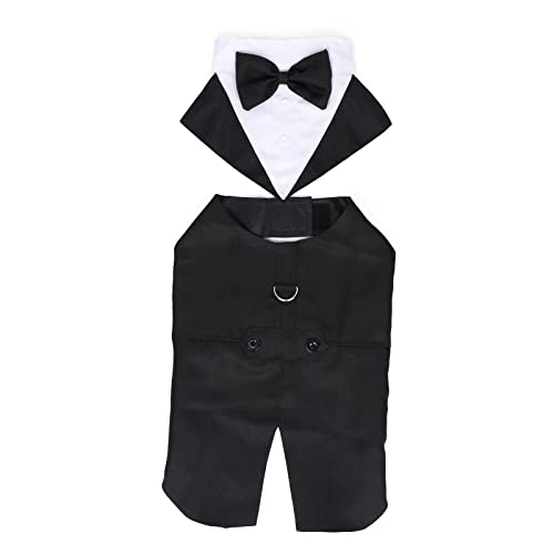 Aurgiarme Hunde Formeller Hundeanzug Niedlicher Hunde Hochzeits Party Anzug Schleife Hemd Weste Formelles Doggy Hochzeits Show Outfit Gentleman Hundekostüm von Aurgiarme