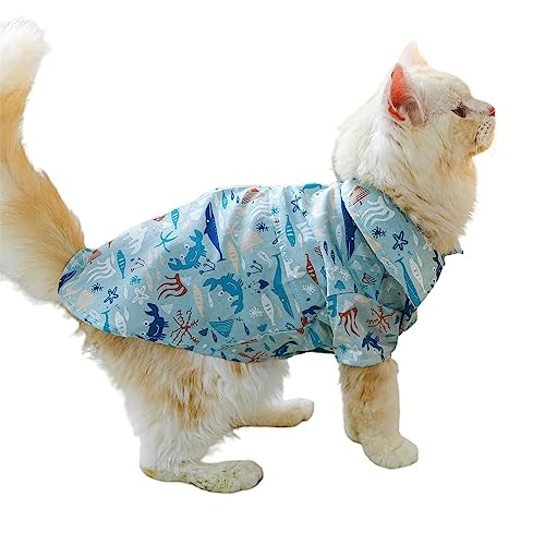 Aurgiarme Hundeshirt Strandbluse Mit Meeresmotiv Für Große Hunde Weiche Kleidung Blauer Pullover Frühlings Welpen Pyjama Hunde Frühlingskleidung Für Jungen von Aurgiarme