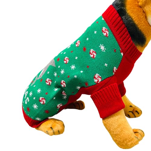 Hundepullover mit Rollkragenpullover für kaltes Wetter, Strickwaren, Bekleidung, Welpen, drinnen und draußen, Weihnachtspullover für große Hunde von Aurgiarme