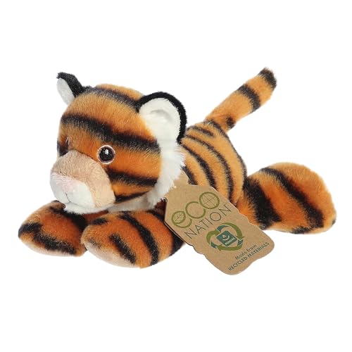 Aurora Eco-Nation Eco Softies Tiger Stofftier Umweltbewusstsein recycelte Materialien Orange, 20,3 cm von Aurora