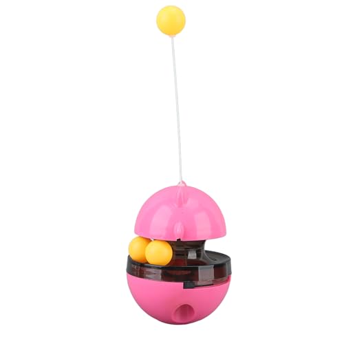 AuroraPeak Katzenspielzeug Balance Ball Katze Leckerli Spender Spielzeug, Futter Puzzle Interaktiver Ball für Kätzchen, Rosa Haustier Futterspielzeug von AuroraPeak